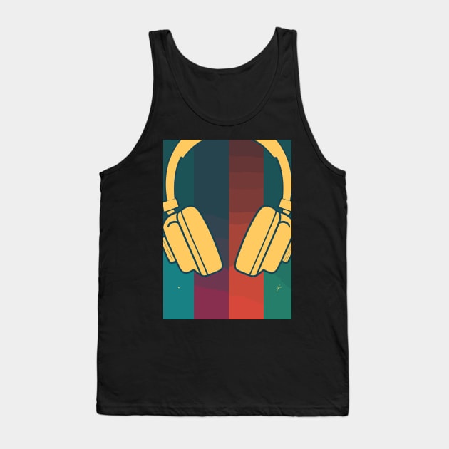 Retro Music DJ Headphones Tank Top by maxcode